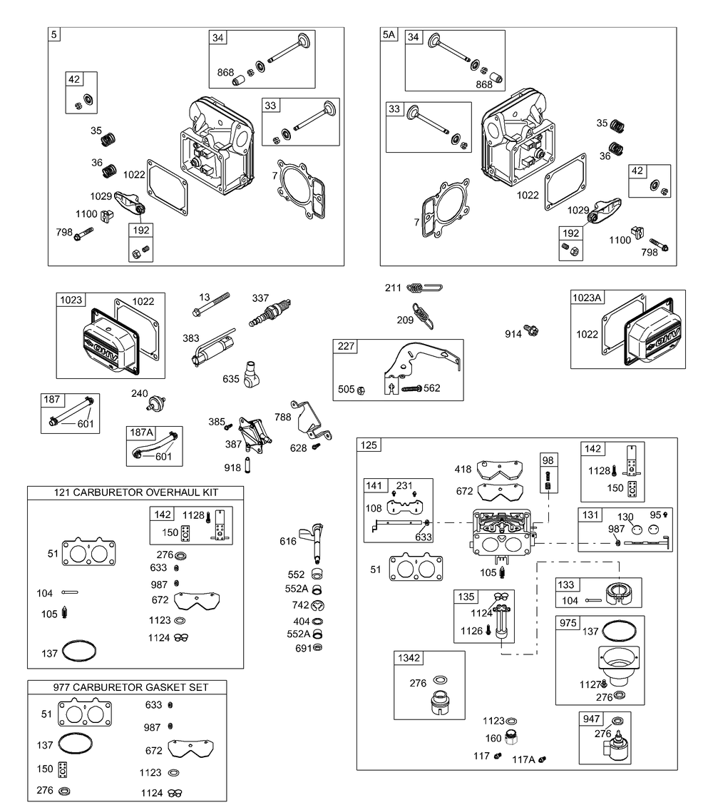 Engine (Part 2) Diagram and Parts List for LT1024 13AR11CP710-13AR11CP712 Cub Cadet Lawn Tractor